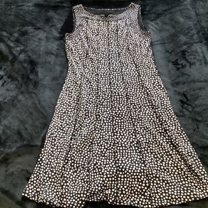 Perceptions New York women’s dress, black with white dots, sz M, sleeveless